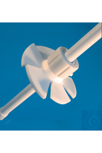 Turbine réglable en PTFE pour tige d'agitation, tige 12, rotor Ø 75 Turbine réglable en PTFE pour...